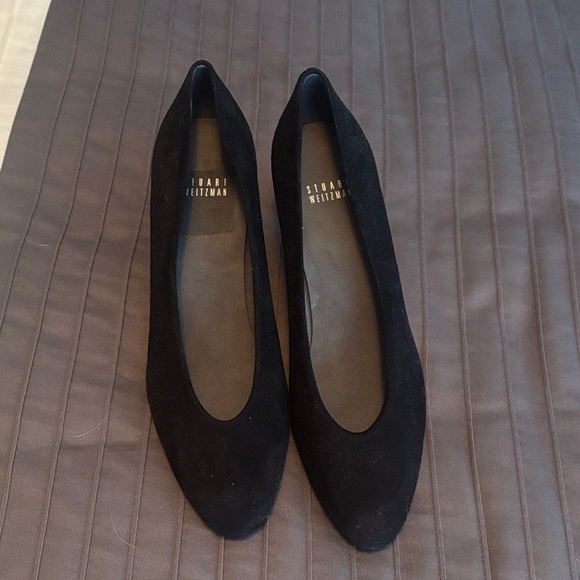 Stuart Weitzman Black Suede chunkier heal size 8.5 - Picture 1 of 12